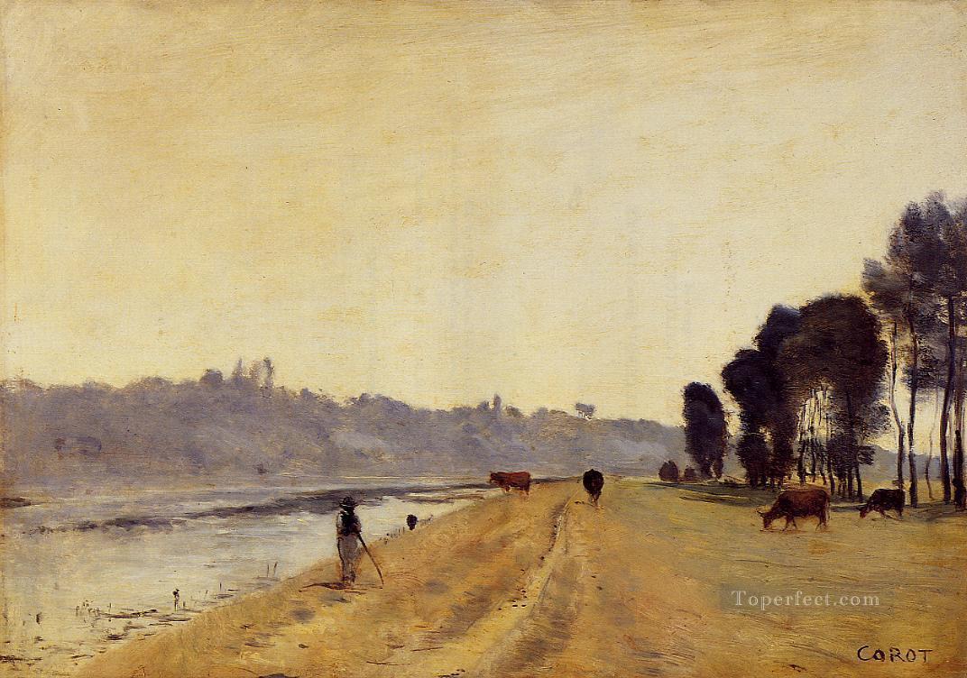 Orillas de un río Plein air Romanticismo Jean Baptiste Camille Corot Pintura al óleo
